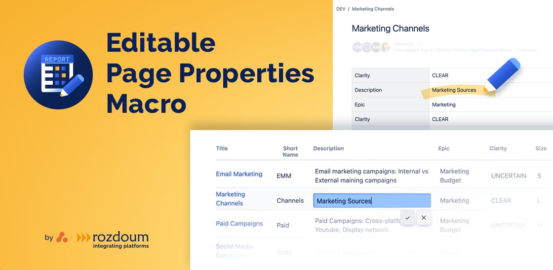 rozdoum's tweet photo. A breakthrough for #Confluence users is here! Edit directly within your Page Property Report with our new Macro app🛠. Streamlined workflow, consistent user experience, and immediate changes!
Try it now FREE for 30 days🙌 https://t.co/VXnkJ2xWET
#AtlassianMarketplace https://t.co/S4mMFRwbNl