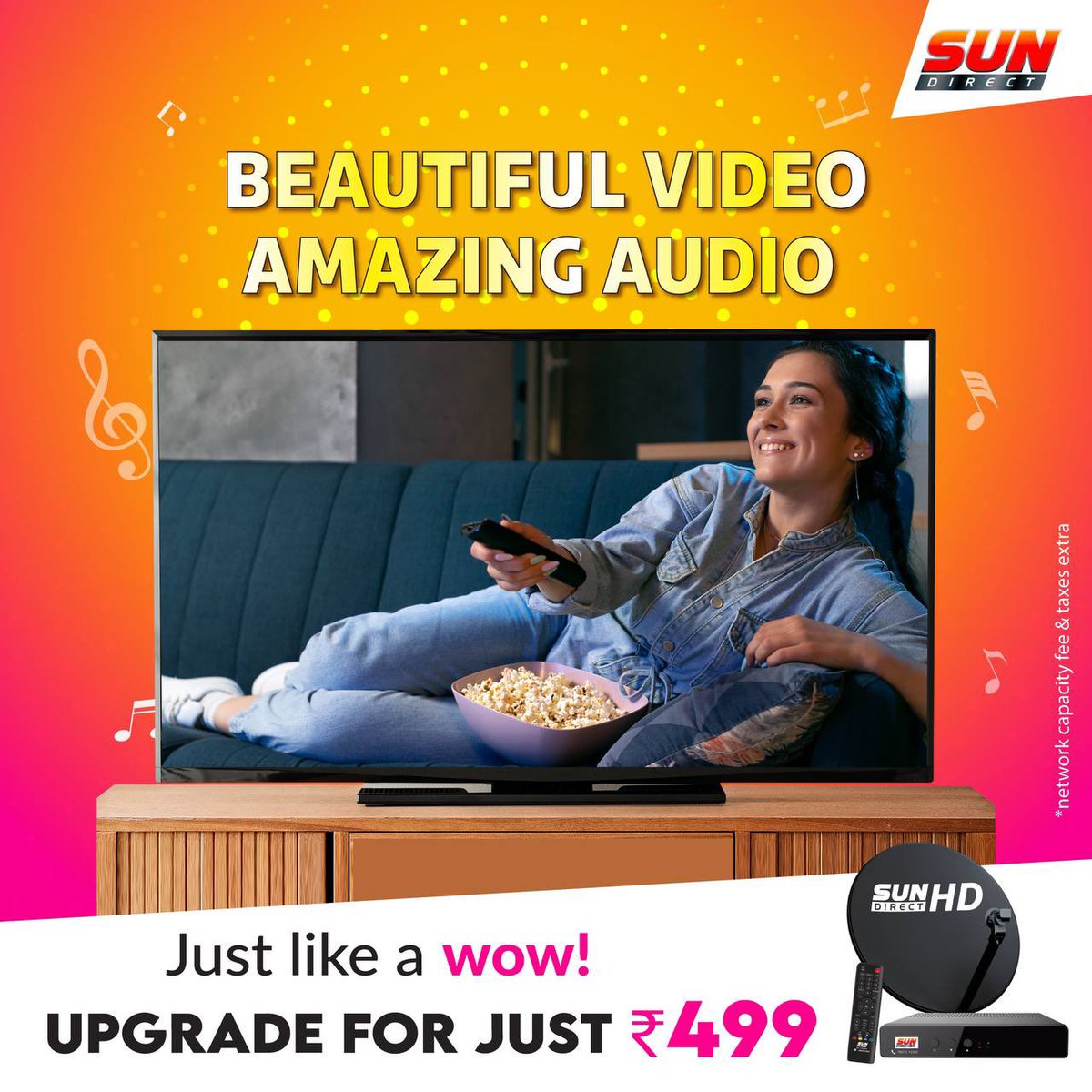 SUNDIRECTIndia's tweet photo. Sun Direct takes the wowness a step higher with exceptional audio and video quality!
#sundirect #sundirectindia #sundirectdth #productpack https://t.co/xWAZVCAjs4