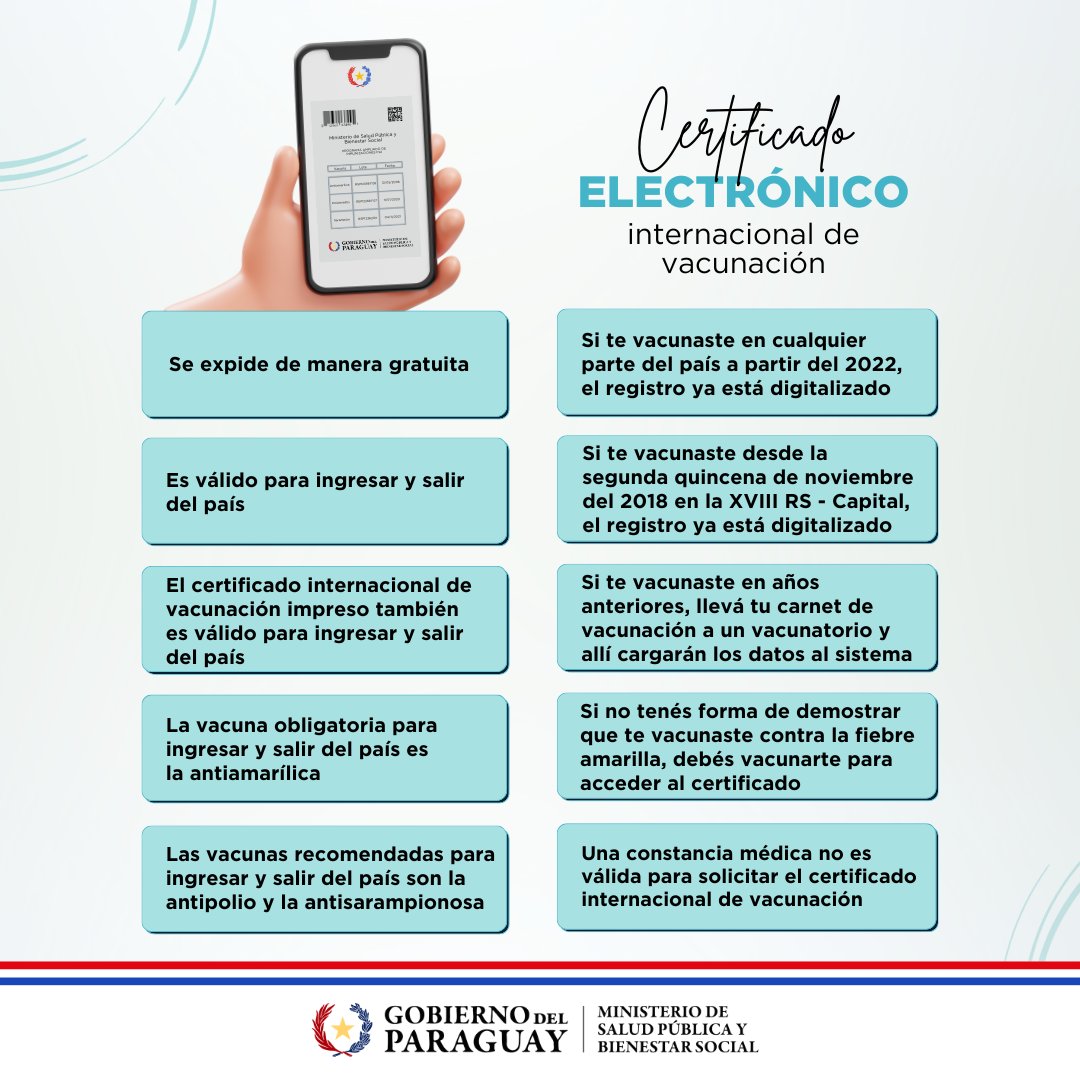 📲 Los documentos se expiden de manera gratuita, a través del portal paraguay.gov.py