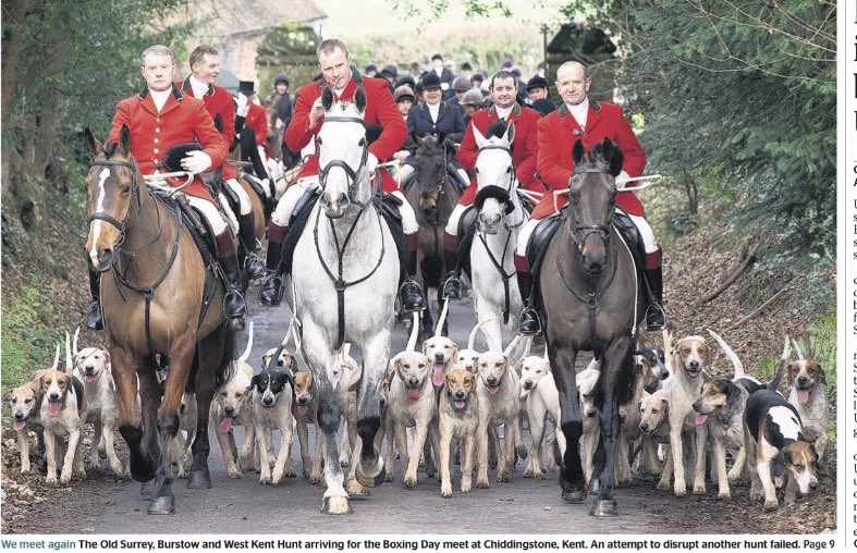 How about this for a new ‘sport’ - A Tory Drag…

We all dress up as privileged inadequate inbred posh cunts and chase Tories on horse back.

It’s not a hunt of course.. we’ll just release the dogs on the cunts and see what happens?