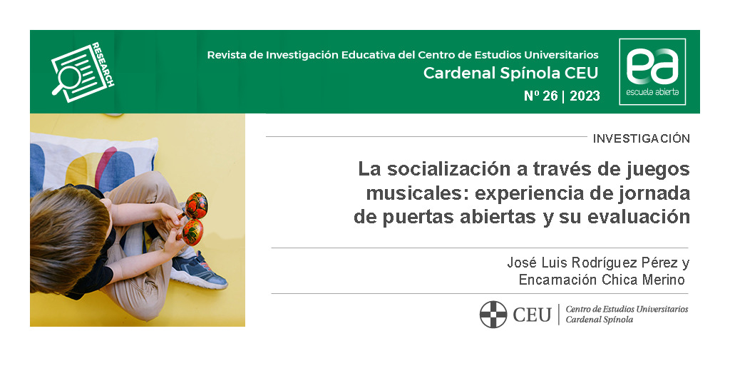 🪇En el siguiente enlace se puede acceder a "La socialización a través de juegos musicales: experiencia de jornada de puertas abiertas y su evaluación", un artículo de José Luis Rodríguez Pérez y Encarnación Chica Merino.
👉🏻ea.ceuandalucia.es/index.php/EA/a…