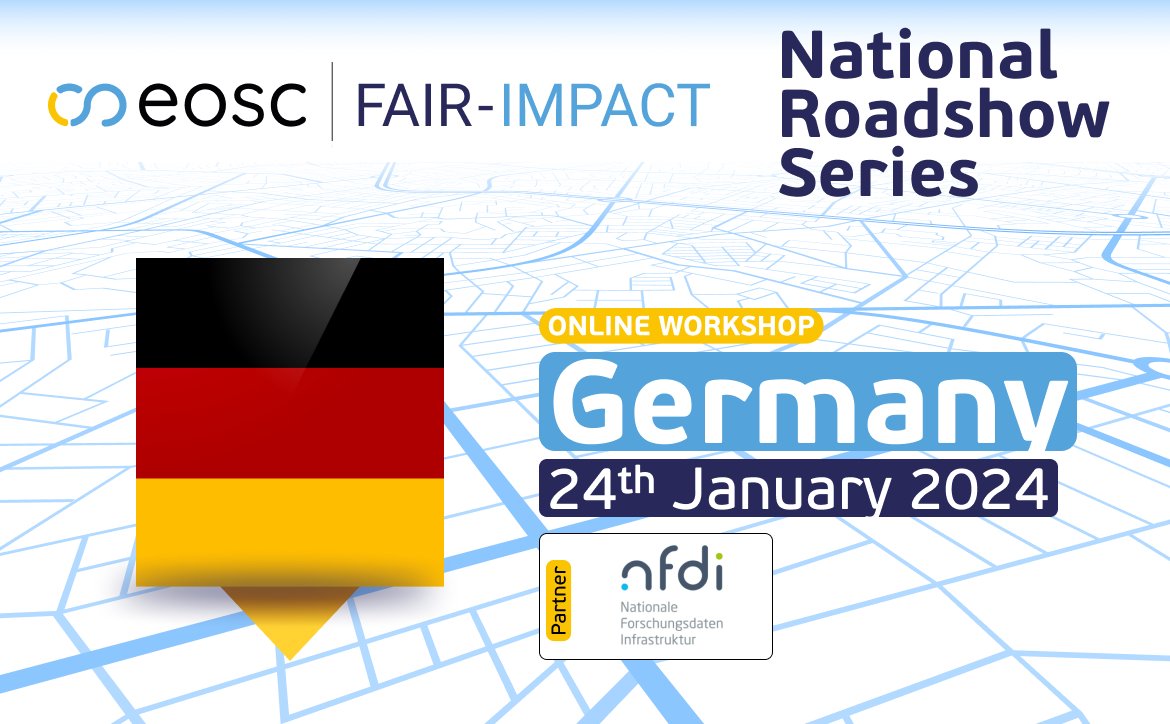 Missing our roadtrip around Europe in #openscience?🚗✈️Because January can also be exciting month🗓️💁‍♀️we are having our next National Roadshow in🇩🇪 with @NFDI_de focused on #FAIRpractices for #FAIRdata spaces in the German #research community. Join us! fair-impact.eu/events/fair-im…