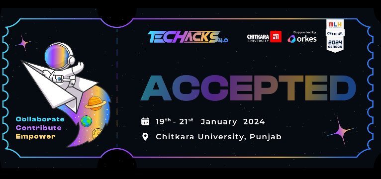 aditya_sumesh's tweet image. So, my team got approved for the #techacks4 by @techackscu in Rajpura, Punjab on 19-21 Jan.

Looking forward to a good @MLHacks event experience full of networking and learning.

Let’s connect if you will be there too.