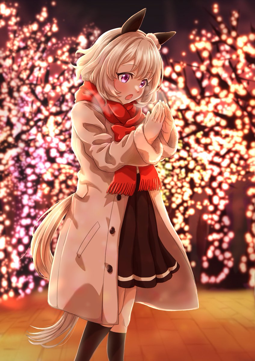 カワイイのとクリスマスデートなカレンチャン 今月はカレンチャンづくしだ  #今月描いた絵を晒そう #ウマ娘
