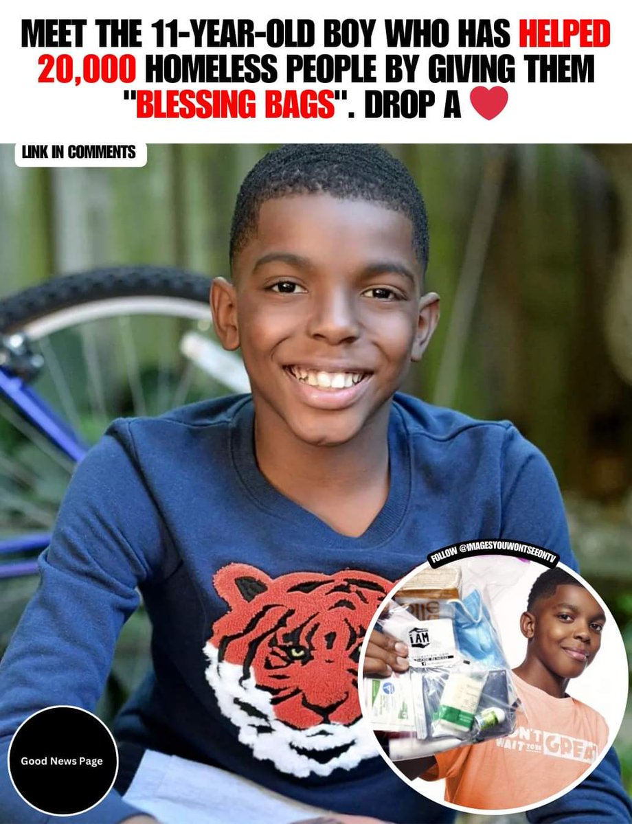 Meet Jahkil Jackson, the inspiring 11-year-old changing lives in Chicago with 'Blessing Bags' through Project I Am. 🙌🏾🎒 Over 20,000 homeless individuals have been impacted, and more significant goals are ahead! 

#YoungHumanitarian #ProjectIAm #MakingADifference