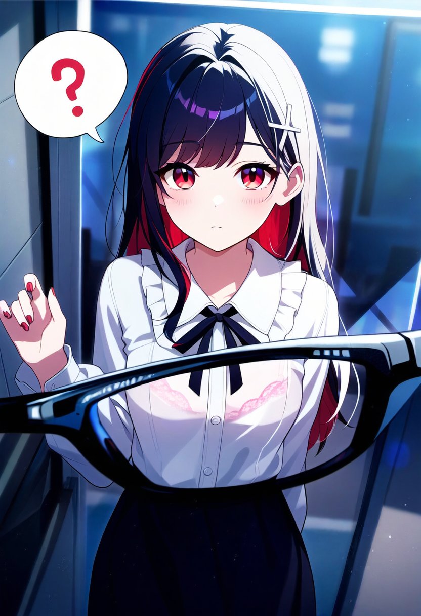 シトラス(柑橘系) on X: "【NAI3で使えるかもしれないプロンプト】 「eyewear view」 衣類などが透けて見えるメガネの事。 「x-ray vision」 衣類などが透けて見えるシチュエーションの事。 基本的に出力が低く裸を拝めない不良品が召喚されます。 #NovelAI #AIイラスト https ...