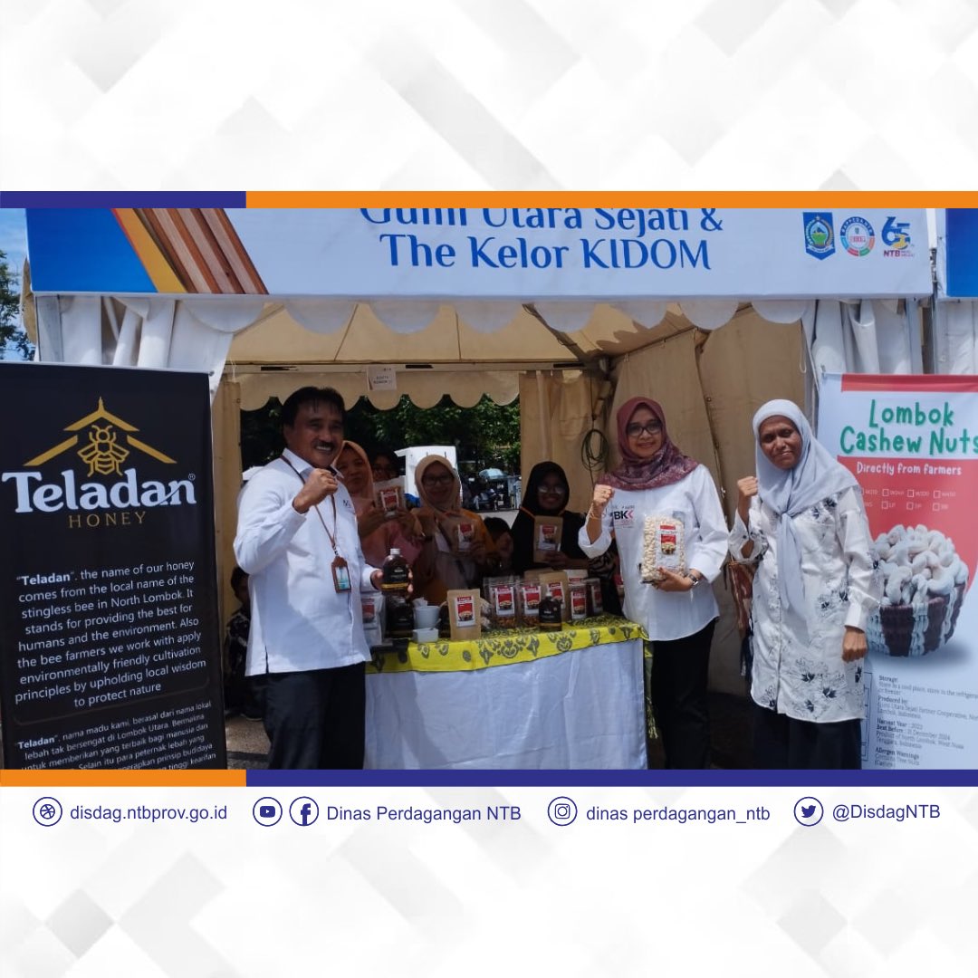 Disperindag_NTB's tweet image. EXPO NTB Maju Melaju, Dinas Perdagangan NTB Hadirkan NTB Mall dan UMKM Binaannya

selengkapnya instagram.com/p/C1WqdUJvhdA/…

#ExpoNTBMajuMelaju #RPJPD #Bappeda #BazarUMKM #UMKMNTB #NTBMall #DisdagNTB