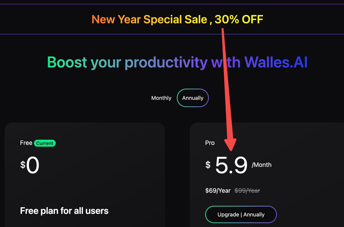 🎁30% off! 
Happy holidays and boost your productivity!

#HappyHolidays #ChristmasGiveaway #discount #ai #Productivity #wallesai