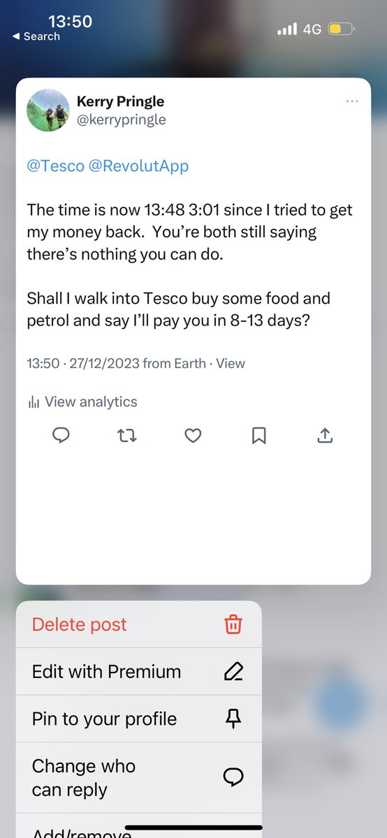 kerrypringle's tweet photo. @Tesco @RevolutApp https://t.co/WC5drLEAPD