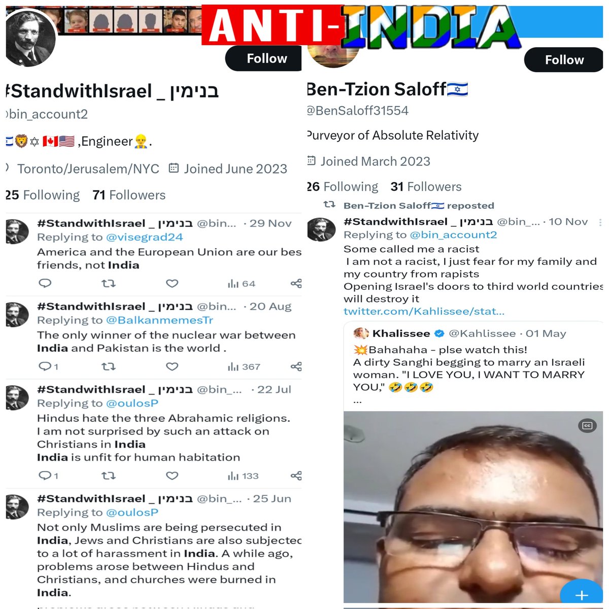 TheProfessorCR's tweet photo. No matter if you are a congress supporter or a BJP supporter.
It is for all my fellow Indians. There has been an infiltration in our Facebook, Instagram and X (Twitter). Anti Indians have infiltrated our social media. They have created fake Insta IDs, FB pages and Twitter handles mostly with Hindu names as it will directly connect that profile with India. It is to create a rift between us and to defame Indians internationally. I see many fake posts, Pictures and IDs circulating everyday. 
I don't want to write a long post I just want to say don't follow any random faceless handle or ID without checking. 
Yesterday this Kavita Yadav handle posted an old video to provoke people online and when I searched I found this page is using a fake profile photo from Facebook however that page is also a fake ID, He is most likely a Pakistani working in Riyadh, Saudi Arabia as per that page. There are many like this, Similarly they have also created fake Indian IDs to target Israeli people and Israeli IDs to target Indian people however when you search for them you find the same Anti Indian lobby behind it.
Jai Hind 🙏🏻
@Starboy2079 @thehawkeyex @HananyaNaftali @Shehzad_Ind
#FakeID #Hindu #India #Israel
 #IndiaIsraelFriendship #KavitaYadav