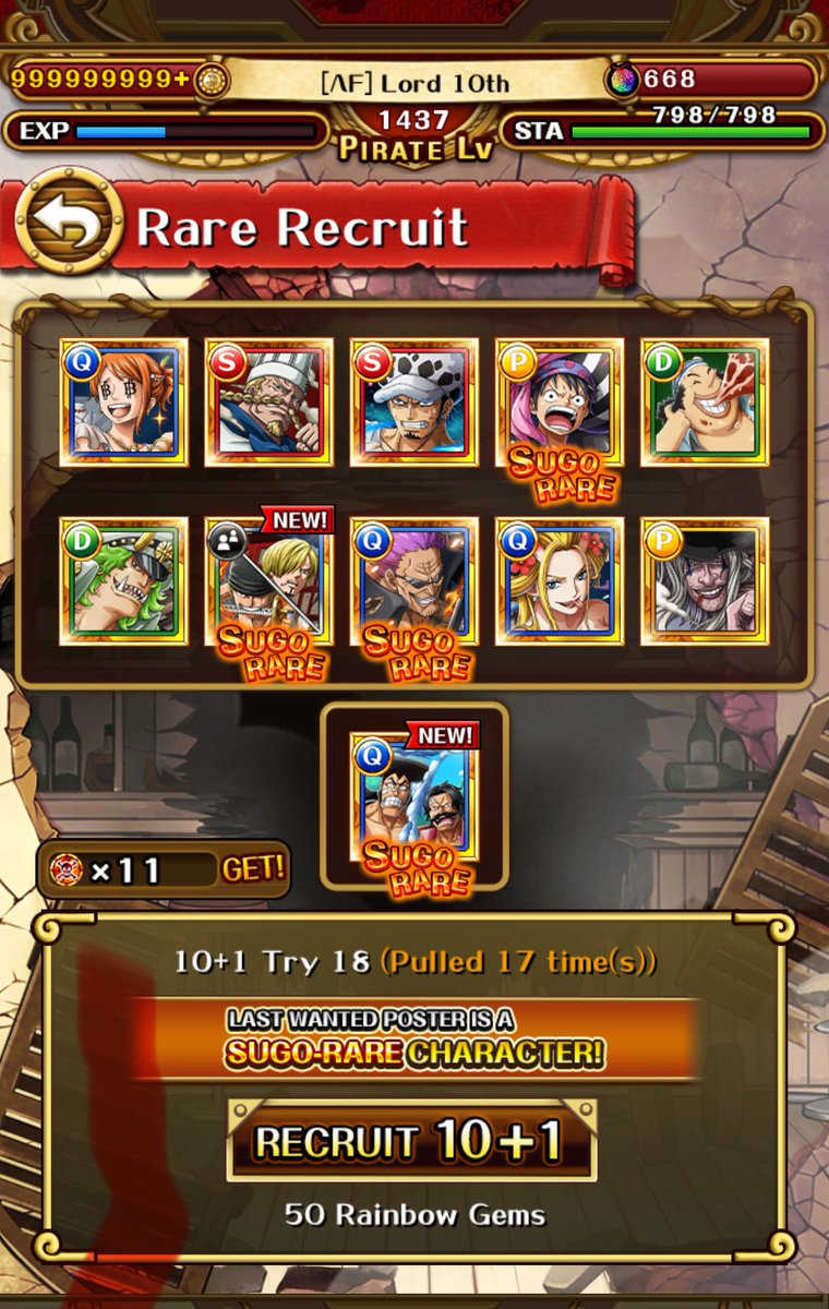 AfRyzzy's tweet photo. 30 Multis Part 1: 
2 Roden, 1 Yamato and 3 Sanji/zoro
#OPTC #trecru #トレクル https://t.co/UAJoWdDaNW