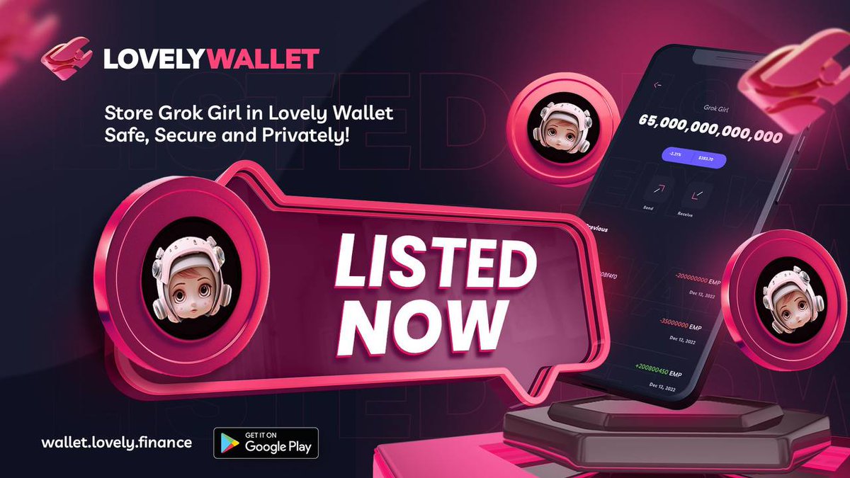 📣🤖A BIG PARTNERSHIP IS HERE🤖📣

🪙🎉We are thrilled to announce that Grok Girl ($GROKGIRL) is now listed on LOVELY WALLET! 🪙🎉

➡️Check out the official announcements here👇👇👇

1.) t.me/lovelyinu_chan…

2.) t.me/lovelywallet/2…

3.) x.com/lovely_wallet/…