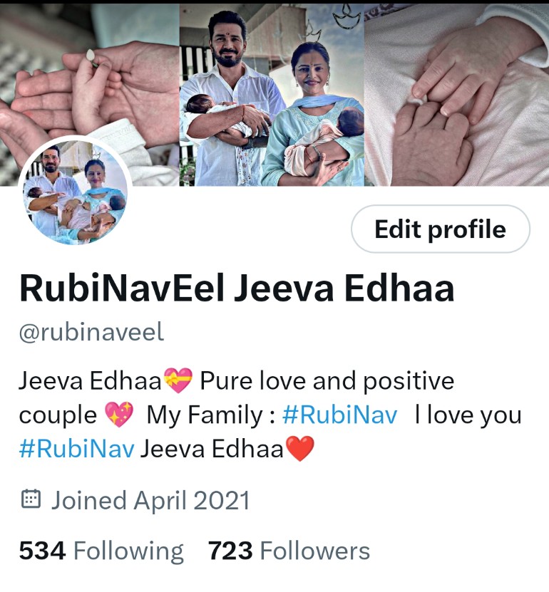 rubinaveel's tweet photo. RubiNavEel Jeeva Edhaa

#RubiNav
#RubinaDilaik #AbhinavShukla https://t.co/oBJOX27u7l