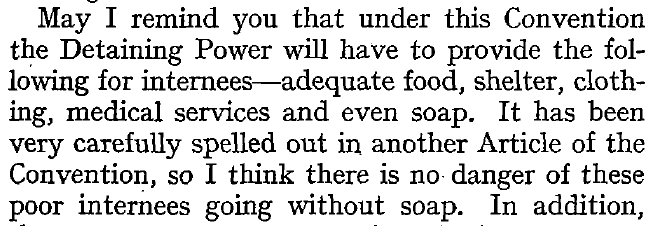 darrenoy1's tweet photo. Diplomatic sass, circa at least 1949, even behind the most basic necessities for people affected by armed conflict:
#IHL (II-B, p. 451) https://t.co/kCbycZyKuo
