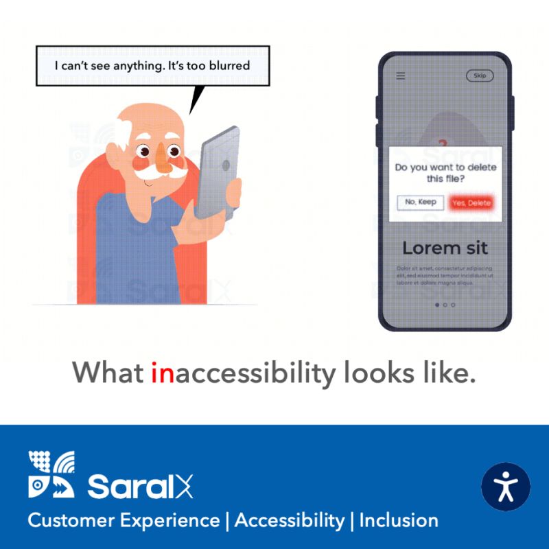 Understanding Inaccessibility in Tech

The image below demonstrates one of the many digital barriers faced by the elderly. A gentleman struggles with a blurred mobile screen. Big, bold fonts and clear buttons can make a world of difference.

#DigitalAccessibility #UserExperience