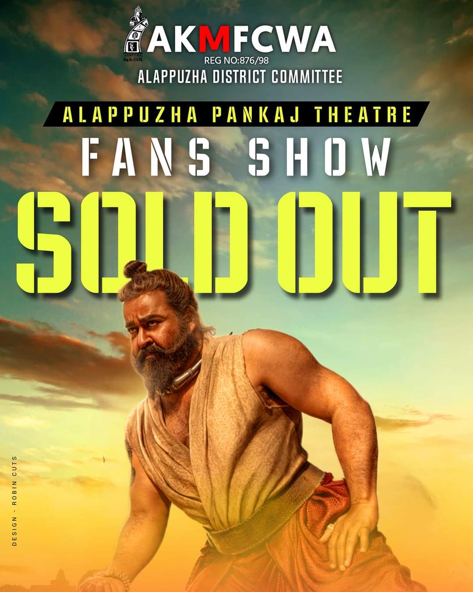 AbGeorge_'s tweet photo. #MalaikottaiVaaliban —
900 seater Alappuzha Pankaj fans show SOLD-OUT 🔥🔥🔥

#Mohanlal https://t.co/Jabz1J3CMM