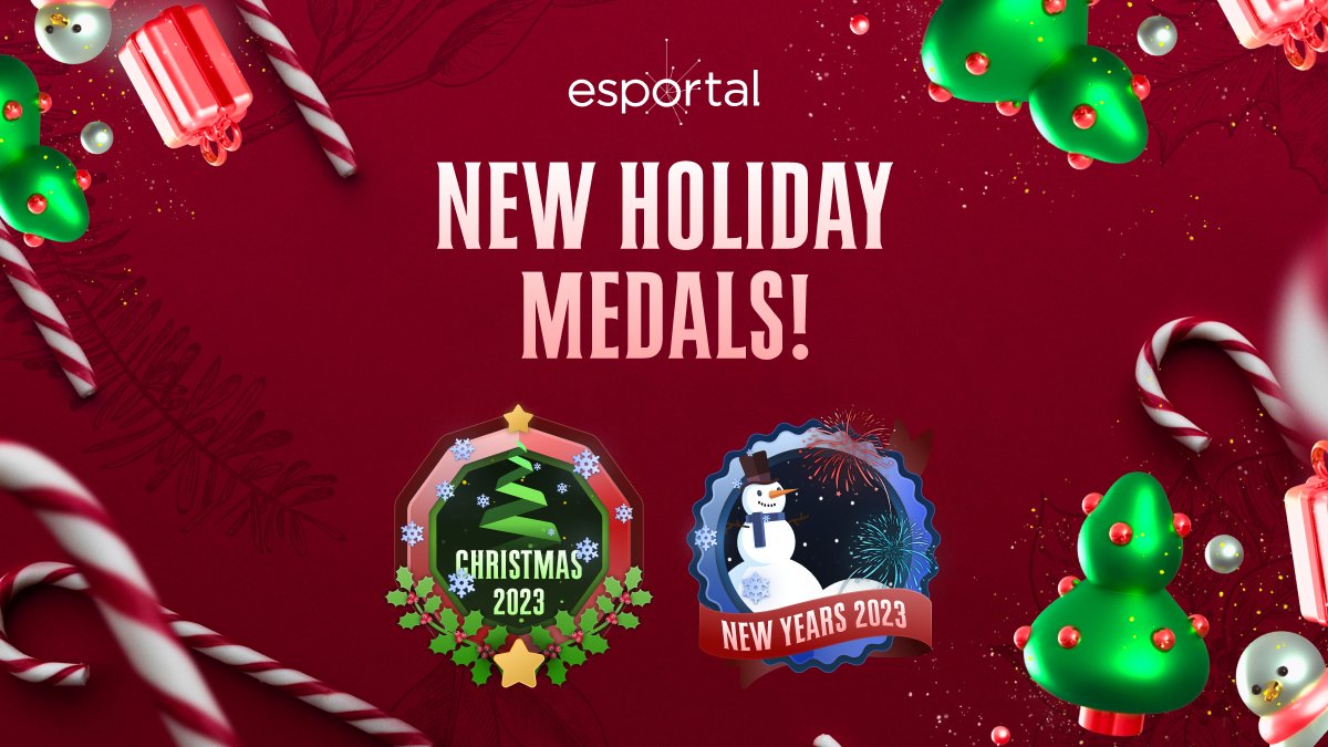 You still have until today to get your Christmas medal! 🎅

From tomorrow until 7.1.2024 you will have the chance to earn our New Year's medal 🔥😎

All you have to do is play 10 Esportal games, and you will receive your medal, and it's fancy isn't it 👏😁