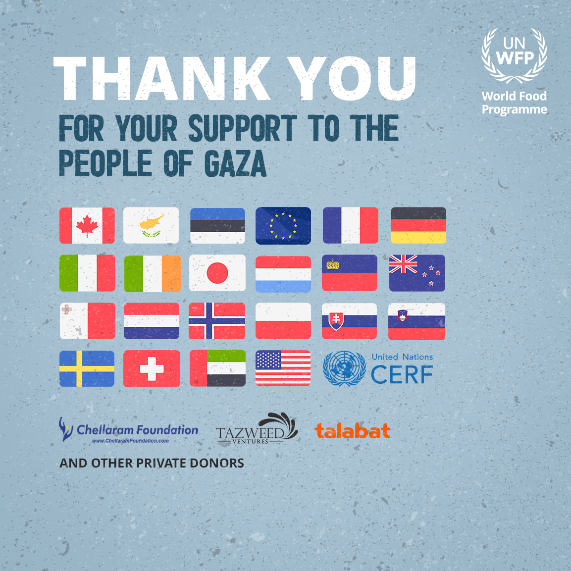 WFP_MENA's tweet photo. As the year comes to an end, we want to thank all the donors who made @WFP's assistance to the families in #Gaza possible.

Today, 2.2 million people in Gaza are facing catastrophic levels of hunger. Only with this continued support can WFP deliver assistance to families in need. https://t.co/GnuIdkyPHf