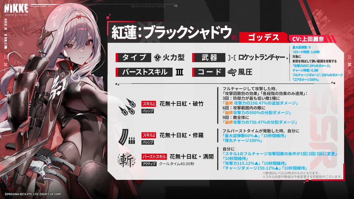 スキル紹介】 紅蓮：ブラックシャドウのスキル詳細は添付画像をご確認