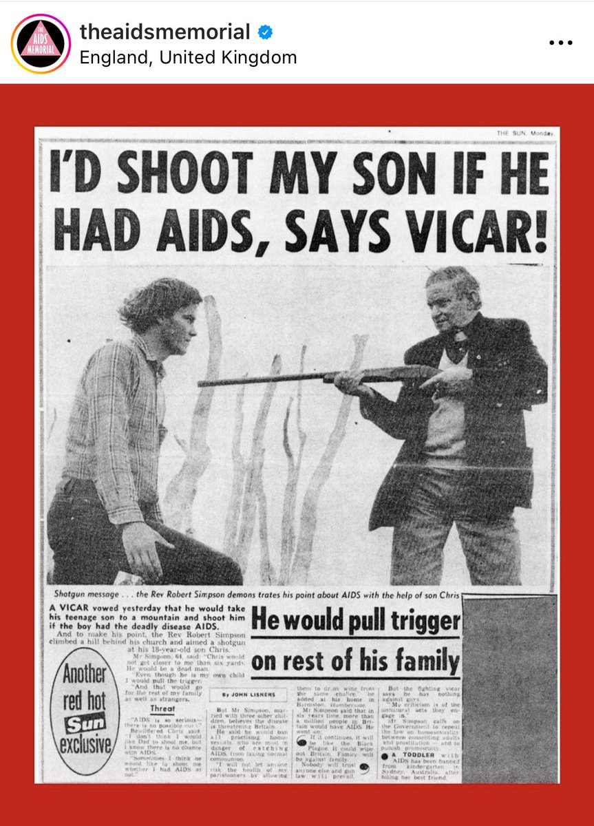 We should never forget what was allowed to be said about AIDS in the 1980s. We should learn from those terrible mistakes by institutions that took the lives of so many people and caused a new wave of homophobia and discrimination. Thanks to @theaidsmemorial #whatisrememberedlives