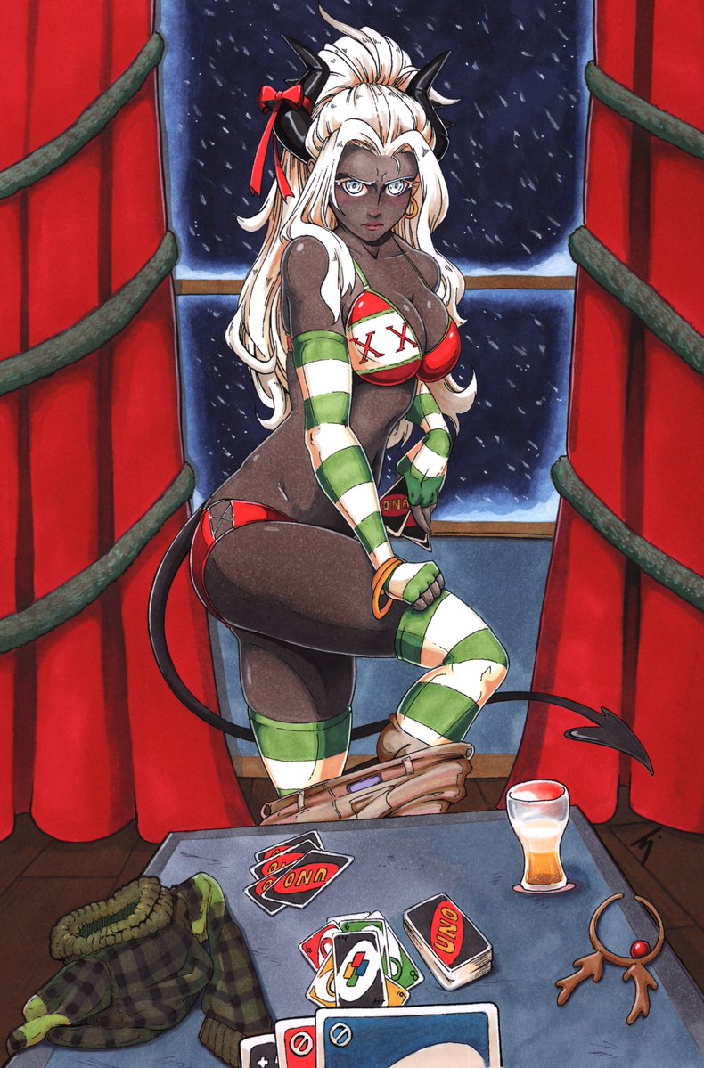 Paper_Comms's tweet photo. Draw Four or lose some more!
A bit nippy by a window like that though...
.
.
Reindeer games with Judgement
.
#Helltaker #HelltakerArt https://t.co/hfWRcFK9ay