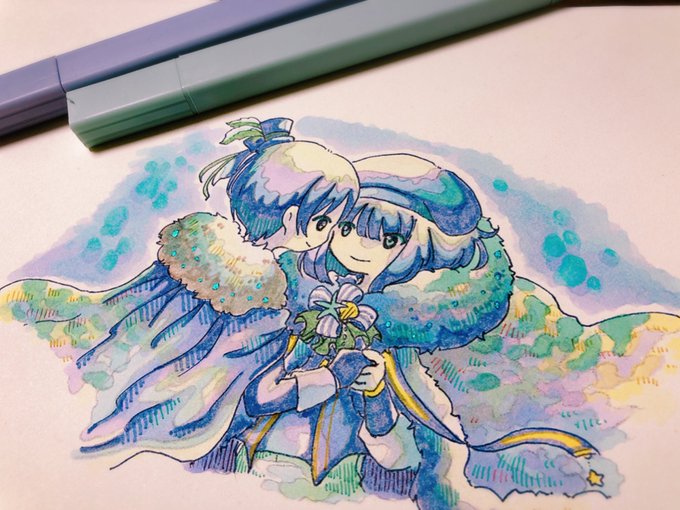 冬イベの麗さんと旬。好き。もう何も考えずに塗ったからぐっちゃぐっちゃ 