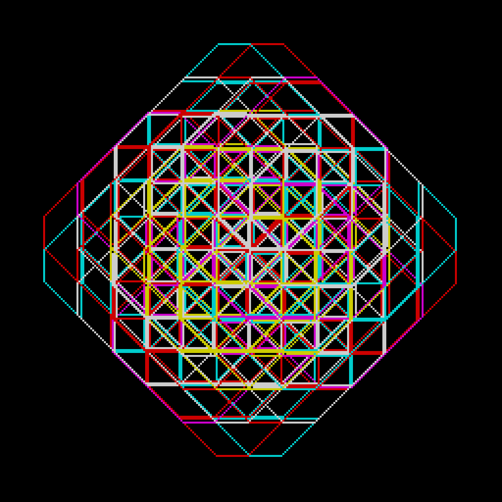 susam's tweet image. 2) CFRS[] (github.com/susam/cfrs): An extremely minimal drawing language consisting of only 6 simple commands: C, F, R, S, [, and ]. Received several impressive demos from community members. One such demo by btknu is attached to this post.

#esolang #graphics #programming