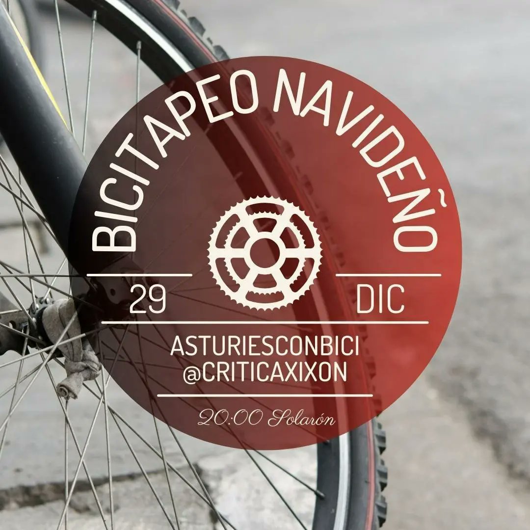 AsturiesConBici's tweet photo. ‼El 29 de Diciembre nos vamos de Bicitapeo Navideño por #Gijon. ¿ Te vas a perder este evento tan divertido? 
🕐 20.00 h en El Solaron
Con @criticaxixon 🖤
🚲 #movilidad #sostenibilidad https://t.co/ZeMUoQvHZi