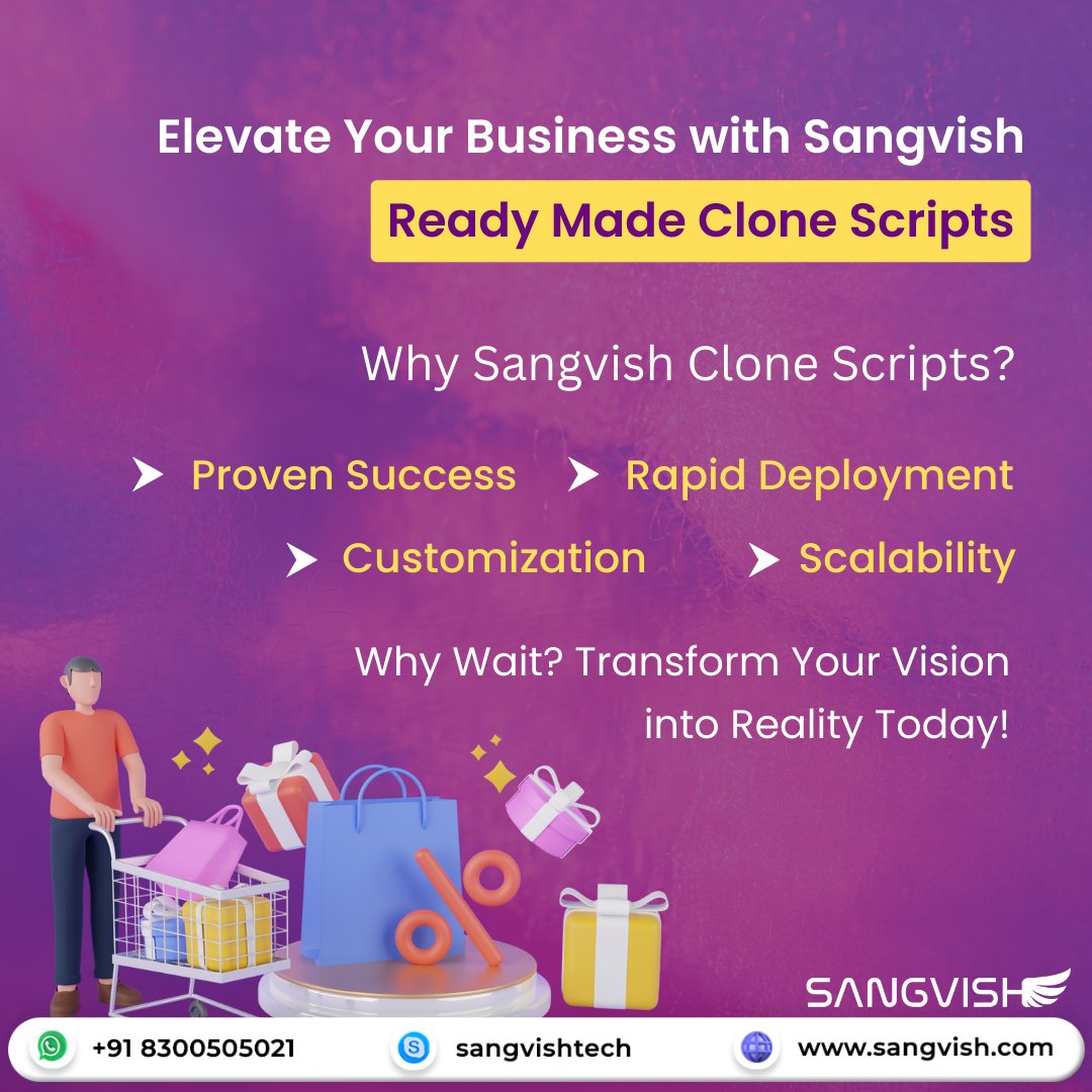 SangVishTech's tweet image. 🚀 Ready, Set, Launch! 🌟 Transform your #business dreams into reality with our cutting-edge #CloneScripts 🔗💡 Your #SuccessStory begins here!

Check: sangvish.com/clone-scripts/

#sangvish #clonescript #EntrepreneurialSpirit #business #startup #TrendingNow