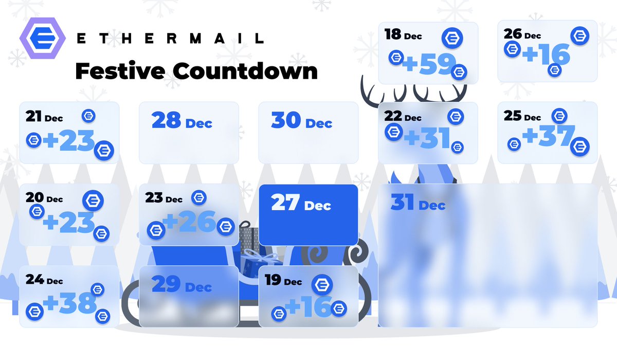 ☃️Frosty the Snowman was a jolly happy soul … Bring joy to your EtherMail experience by adding a secondary email! Keep the holiday cheer and check your EMC rewards at ethermail.io! #EtherMailFestiveCountdown #Day10