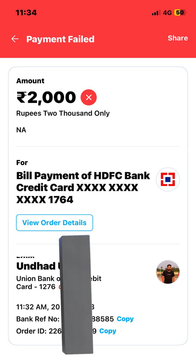 UndhadUday's tweet photo. @Paytmcare @Paytm is have do payment of credit payment from your app and payment fail on 20 December 11:32 7 day pass but still did get my money back so plz check because customer care not answering properly so please check what’s problem @RBI @PMOIndia https://t.co/tf5zpb0QKE