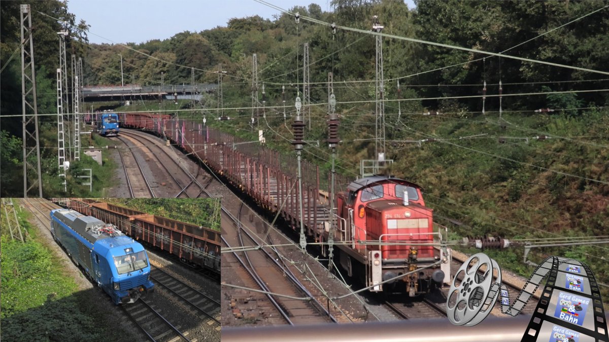 #Trainspotting #GermanMediaRT #Eisenbahn #Bahn #Zuggucken #Train #Freighttrain #Güterzug

#Parallelfahrt von #V90 #BR294 614-3 mit #Rungenwagen und #Hochboardwagen und einer #LZFahrt #Vectron #DualMode #BR248 067
in #Duisburg
Link zum Video -> youtu.be/XjUahRF6DjY