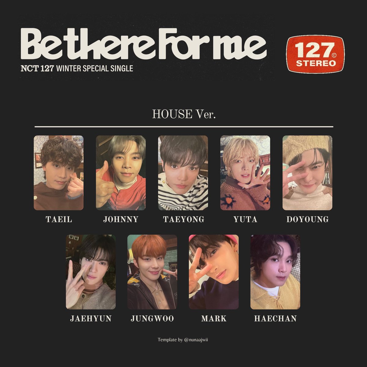 Template photocard pc NCT 127 Be There For Me - Winter Special