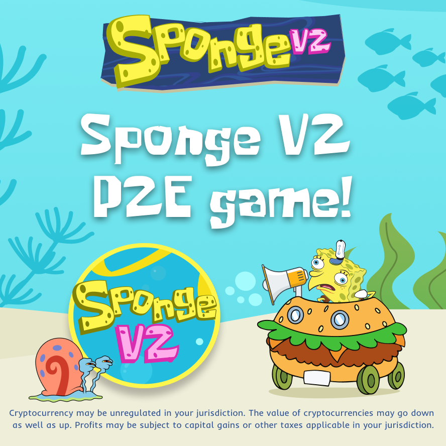 spongeoneth's tweet photo. Exciting News! 🧽🚀

There will be a free and paid version of the new Sponge #P2E game. 

You can play for fun on the free version, or use $SPONGEV2 tokens to purchase additional game credits and earn more $SPONGE 😎

#MemeCoin #Presale #Crypto https://t.co/kJsqBY3wQ3