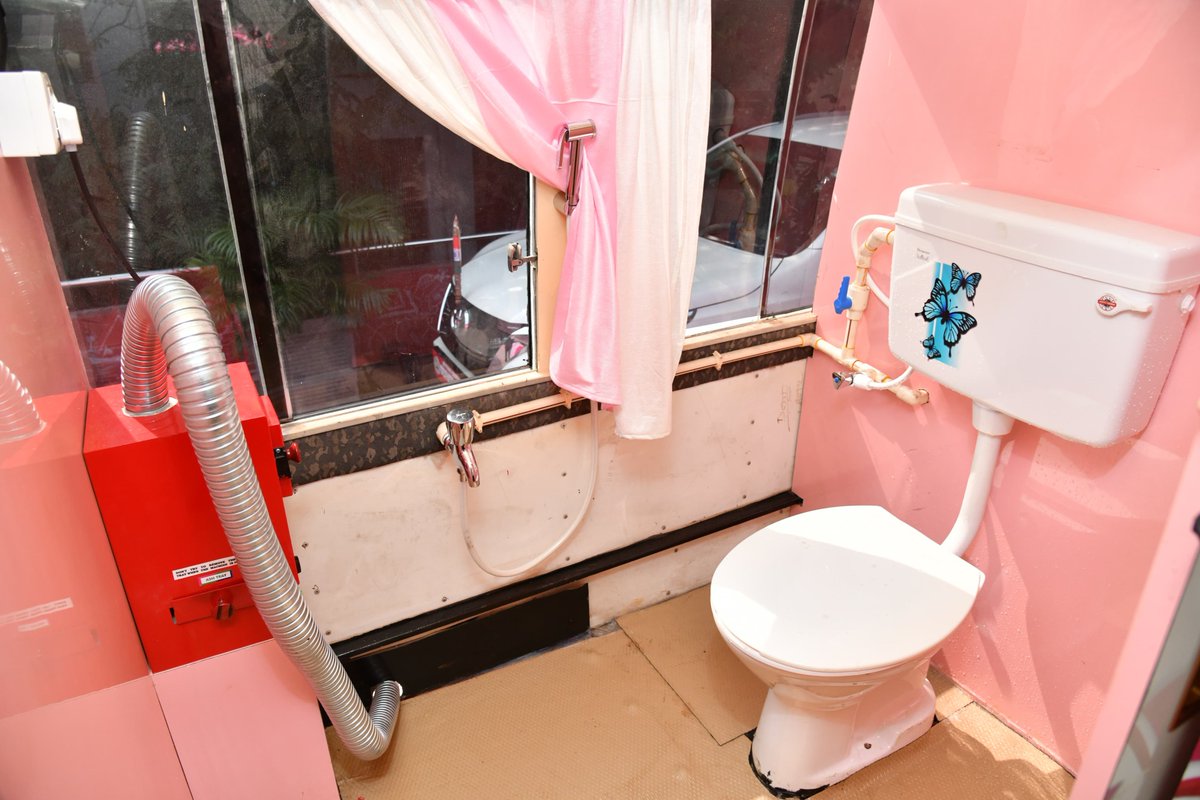 GVMC_VISAKHA's tweet photo. Mayor Smt G Hari Venkata Kumari and Deputy Mayor Sri J Sridhar recently launched the "Mobile Pink Toilet" as part of the Clean Toilets Campaign by MoHUA & SBM.   

This innovative facility addresses women's sanitation requirements and even includes a feeding room.  

#CleanToiletsCampaign 
#EcoVizag 
#ISupportEcoVizag 
#MobilePinkToilet 
#PinkToilet 
@PMOIndia  
@narendramodi 
@AndhraPradeshCM 
@ysjagan  
@RoopaMishra77