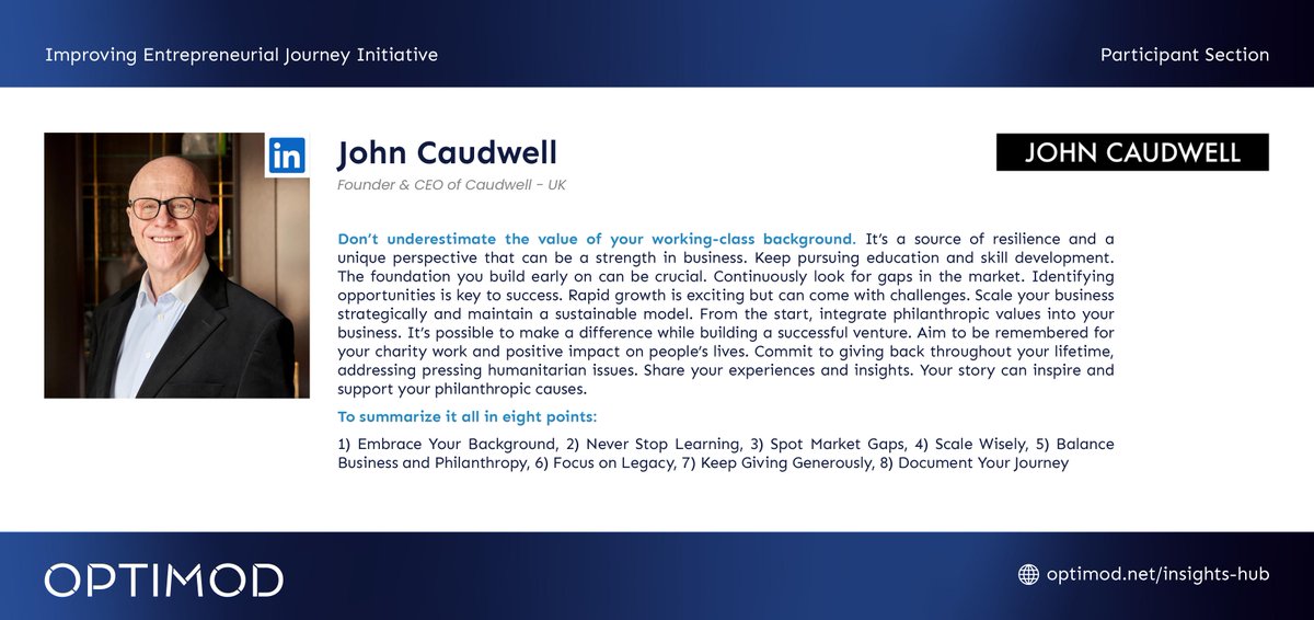 JohnDCaudwell's tweet photo. For the entrepreneurs amongst you, how would you characterise your journey?

I contributed the following to @OPTIMOD_net's Improving Entrepreneurial Journey Initiative.

👉 Let me know how yours compares with mine.

#entrepreneurship #WednesdayWisdom | @EntrepreneursGB https://t.co/ozN47XJNo9