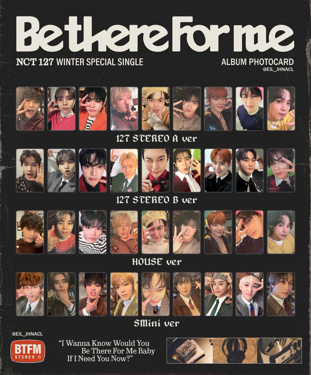 NCT 127 Winter Special Single 【Be There For Me】album photocard