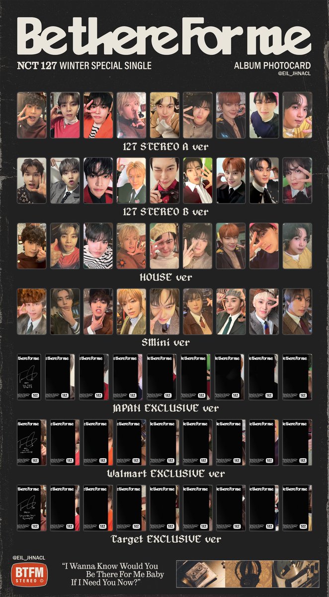 NCT 127 Winter Special Single 【Be There For Me】album photocard