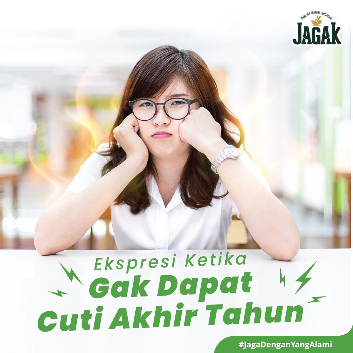 jagak_id's tweet photo. Nasib para pekerja di akhir tahun selain deadline kerjaan nih, cuti yang nggak di approved! Daripada bete, mending jalani aja bareng JAGAK biar hati dan pikiran tetap adem~

#AntiPegalLinu #JagakDenganYangAlami #AntiMasukAngin #TemanSehat #MinumanHerbal #JagakOT #MinumanKesehatan https://t.co/SCq9AnAK81