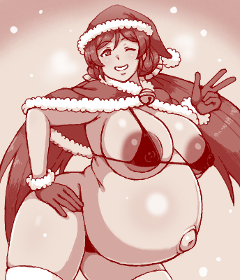 お腹がプレゼントでずっしりなお嫁さん 