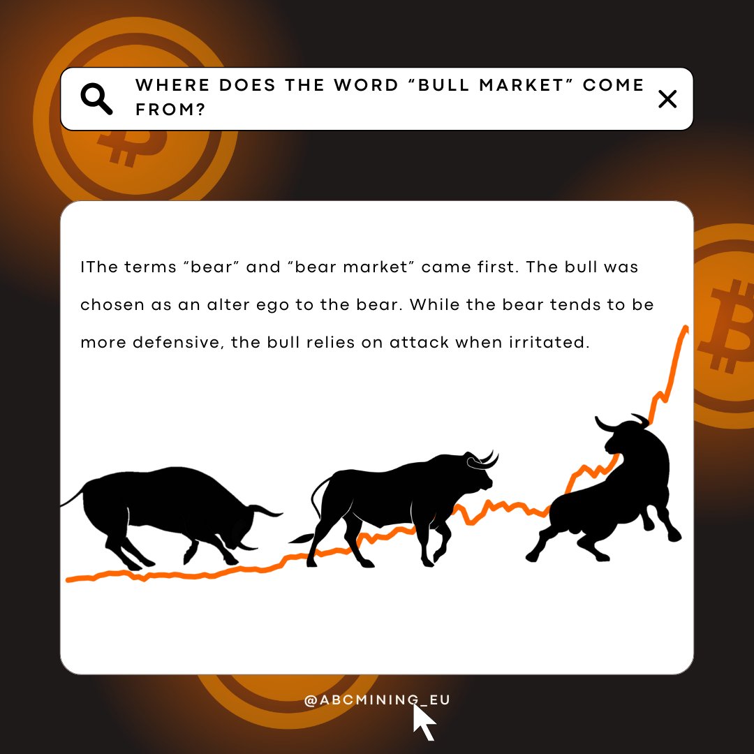 abcmining_eu's tweet photo. What is a "Bull Market"?
#abcmining #digital_currency #crypto_mining #cloudmining #bitcoinnews #Bitcoin_investment #bull_market https://t.co/ae6mD7NhoG