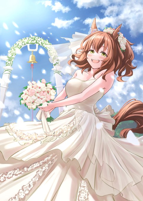 「breasts wedding dress」 illustration images(Latest)