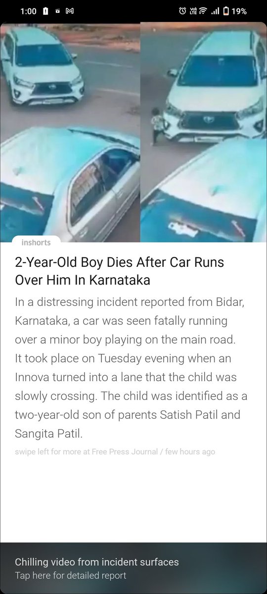GhaneshGautam's tweet photo. @nitin_gadkari sir Instances of these accidents are rising, prompting the need for SUVs to be equipped with front cameras that automatically activate when the vehicle's speed is low. https://t.co/f5xnbnDSFV