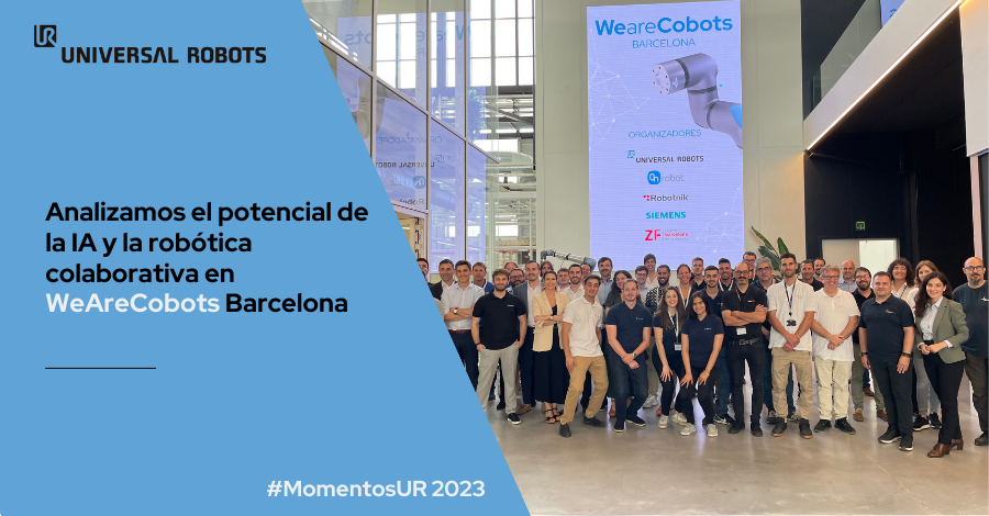 UR_Iberia's tweet photo. 6⃣ En junio celebramos #WeAreCobots Barcelona, la jornada de referencia de la ciudad para conocer el potencial de la #roboticacolaborativa y la #IA. 
#Roboticacolaborativa #UR ▶️  https://t.co/u8VyagT090 https://t.co/YP8Rskw3v4