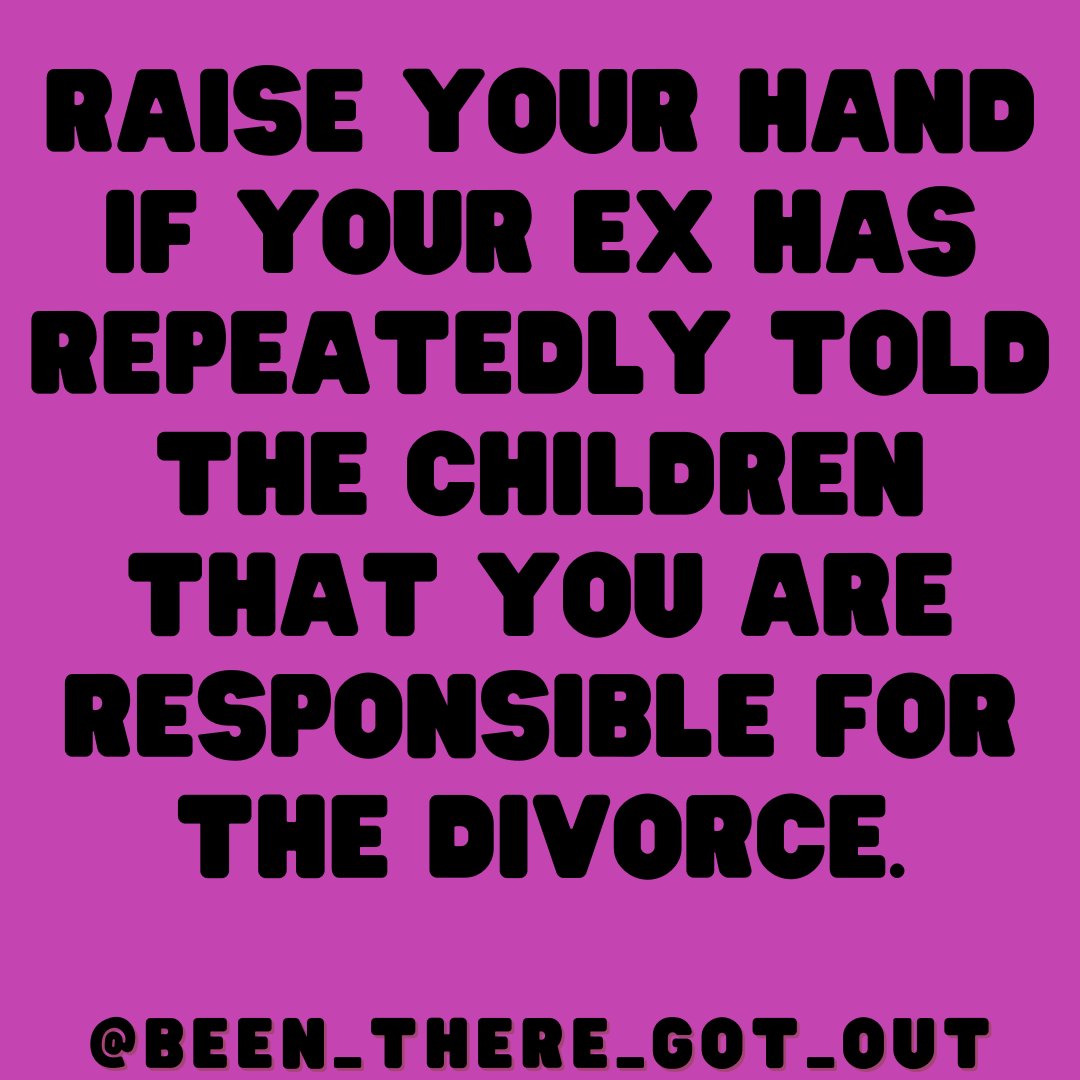 BeenThereGotOut's tweet photo. Is your ex blaming you for the separation/divorce, among other things? This is something to keep an eye on, as it can be part of grooming your child to reject you…

#coercivecontrol #parentalalienation #abusebyproxy
#domesticviolenceawareness #divorcecoach https://t.co/5J3p5VexPi