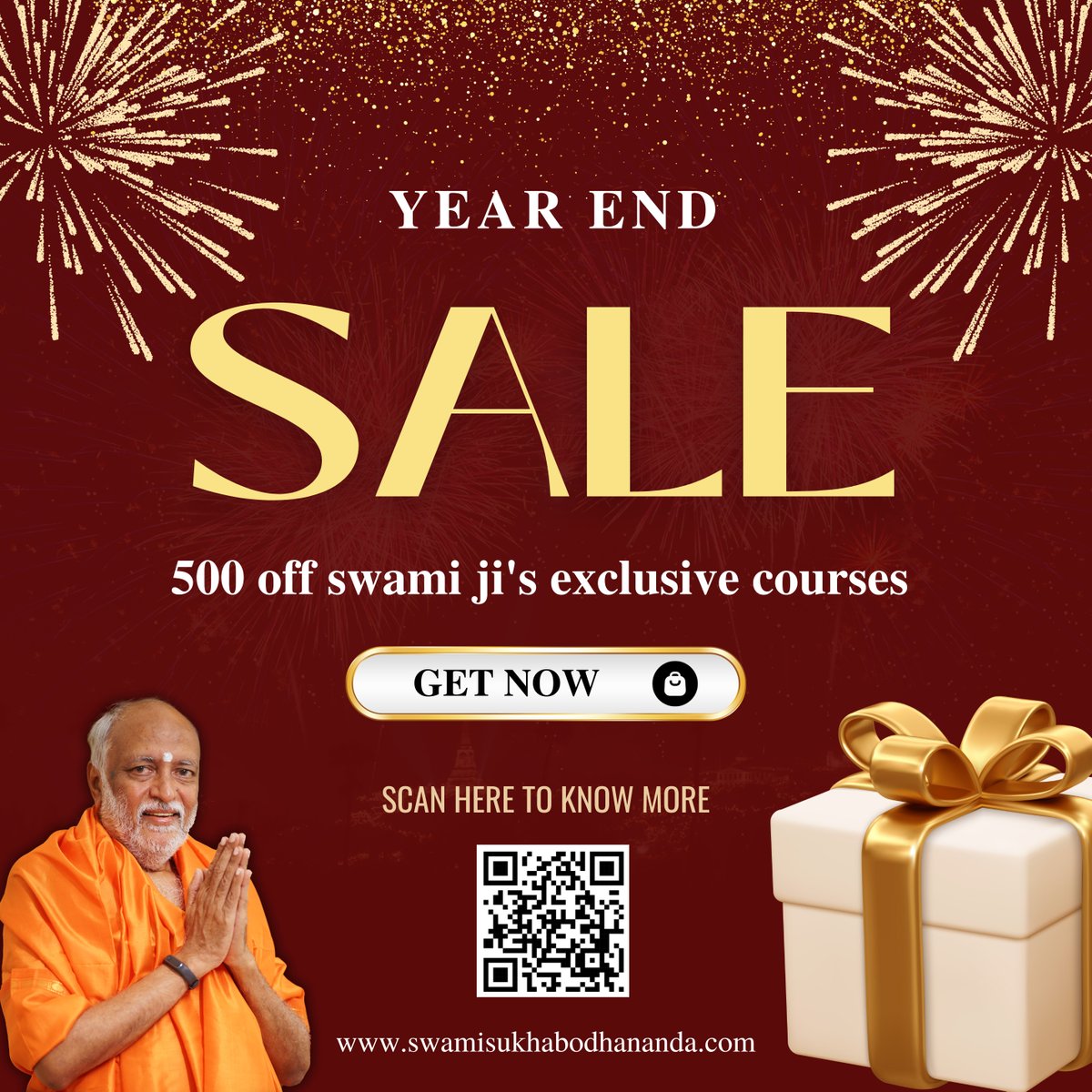 Prasanna_Trust's tweet image. Discover the wisdom of the Bhagavad Gita in a whole new light with Swami Sukhabodhananda ji,  Avail a special Rs.500 discount on Swamiji's enlightening online course and embark on your journey to self-discovery!
#newyearsale #yearendsale #veryaffordable #newspirit #yearprogress