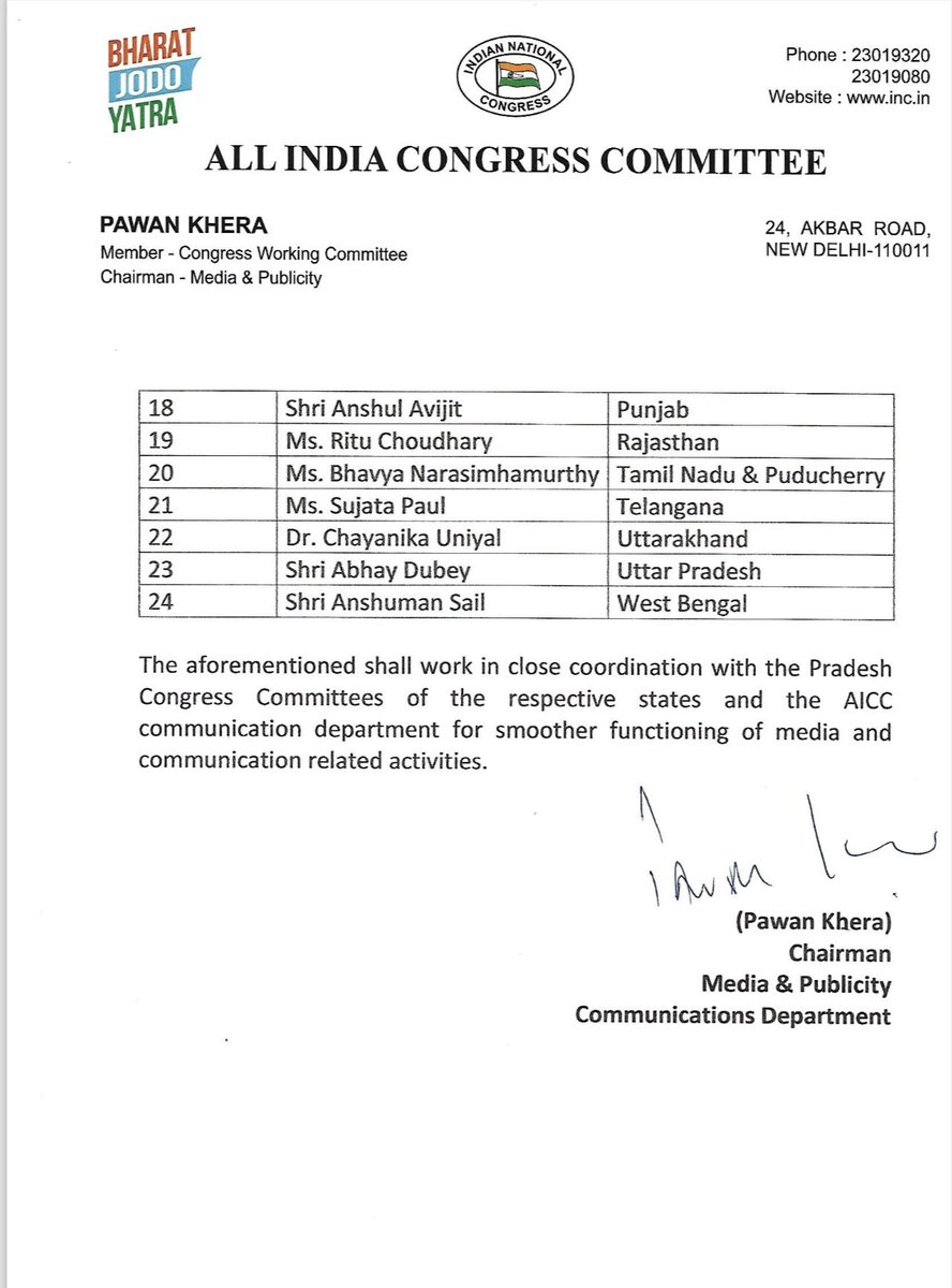 Congratulations @AnshumanSail bhaiya for your appointment as Media Coordinator of West Bengal for Loksabha elections 2024