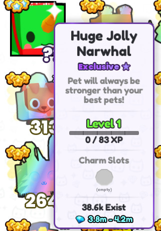 GiveAway: Huge Jolly Narwhal 📬 

It can be yours 😎
 
➡️Follow, like and retweet 
➡️Comment username
➡️Sub: youtube.com/@sparkleking20

GiveAway ends in 24h 🎉

#PetSimulator99 #Giveaway #ROBLOX 
#hugejollynarwhal #luckywinner #twitterpicker