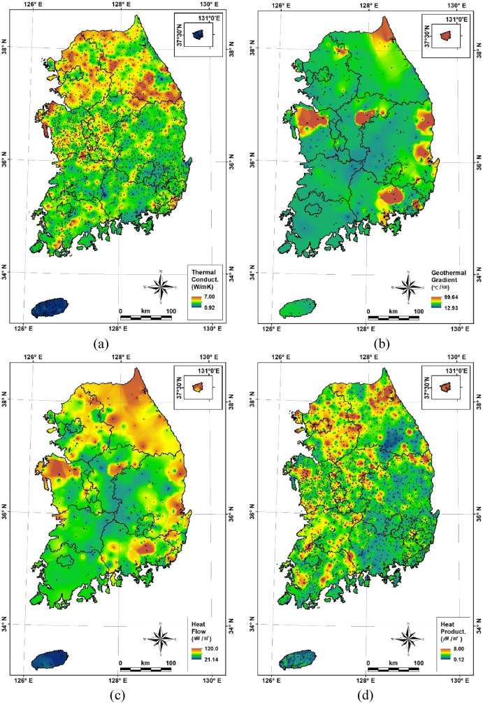 YueduC's tweet photo. The southeast region of Korea has a high geothermal heat flow, and some central northern regions also exhibit relatively high geothermal heat flow. https://t.co/61UtvSbhUF https://t.co/DMCyUKq8Eq