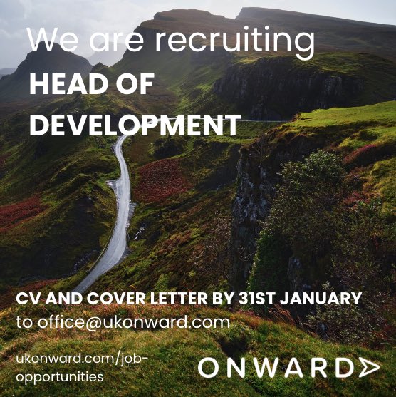 𝗪𝗲'𝗿𝗲 𝗵𝗶𝗿𝗶𝗻𝗴! We're looking for an ambitious and talented fundraiser to join our team as Head of Development. Apply here 👇 🔗 ukonward.com/head-of-develo… 🗓 Wednesday 31st January